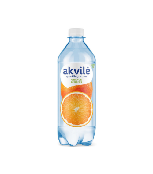 Akvile - Orange Flavour Carbonated Water 600ml