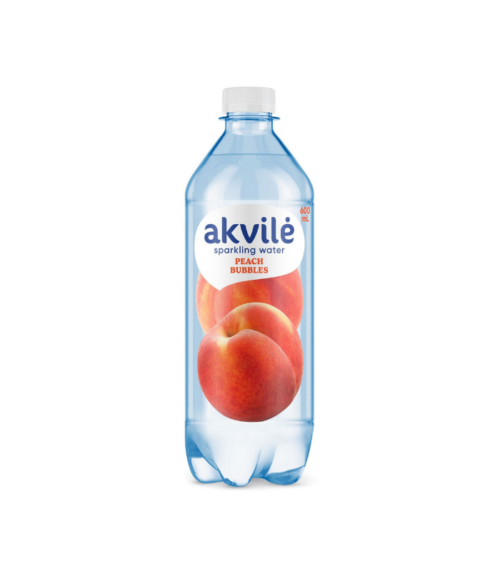 Akvile - Peach Flavour Carbonated Water 600ml Akvile - Peach Flavour Carbonated Water 600ml