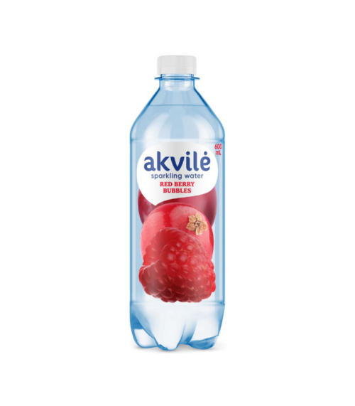 Akvile - Red Berries Flavour Carbonated Water 600ml Akvile - Red Berries Flavour Carbonated Water 600ml