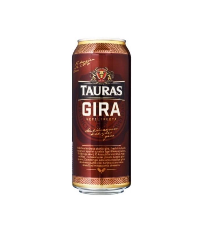Cido - Tauras Natural Unfiltered Kvass can 500ml Svalia - Classic Cheese Snack with Garlic 75g