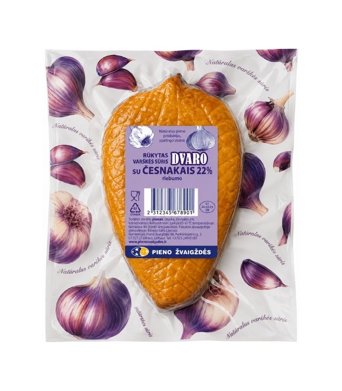 Dvaro-Smoked-Curd-Cheese-with-Garlic-kg-300gN1 Baltasis Pyragas - Ajeru Bread 650g
