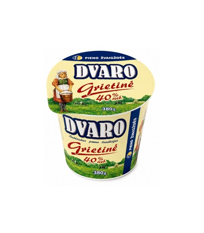 Dvaro-Sour-Cream-40-Fat-380gN1 Luksiu Pienine - Zanavyku Fried Curd Cheese with Dried Truffles 230g