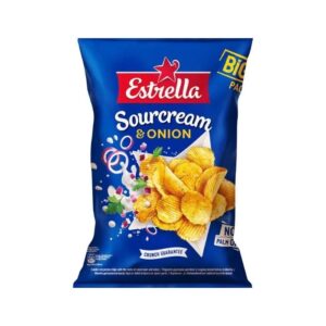 Estrella - Sour Cream & Onion Flavour Crisps 180g Akvile - Carbonated Natural Mineral Water 1.5L