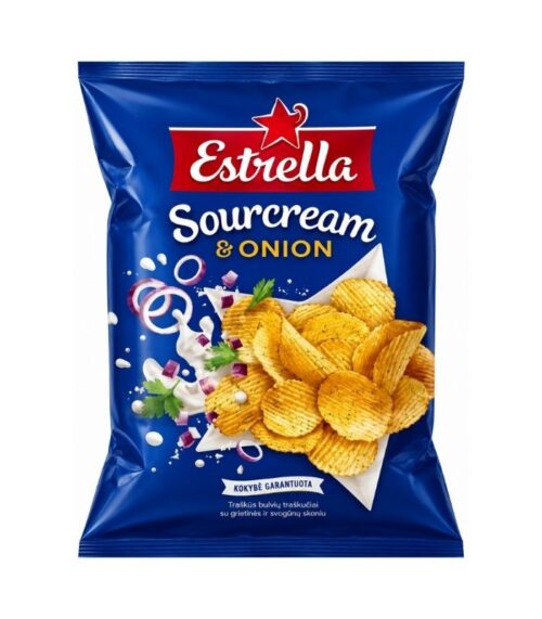 Estrella-Sour-Cream-and-Onion-Flavour-Crisps-130gN1 Estrella - Sour Cream and Onion Flavour Crisps 130g