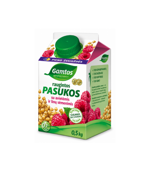 Gamtos-Fermented-Buttermilk-with-Rapsberry-and-Flax-Seed-500gN1 Gamtos - Fermented Buttermilk with Rapsberry and Flax Seed 500g