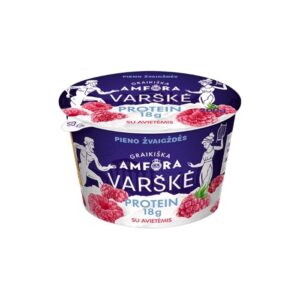 Greek Amfora Protein - Curd with Rapsberries 200g Dvaro - Curd 0.5% Fat 250g