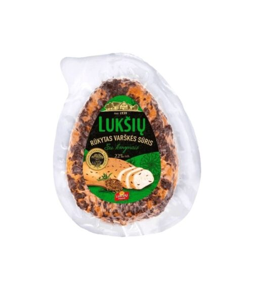 Luksiu Pienine - Luksiu Smoked Curd Cheese with Caraway 230g Luksiu Pienine - Luksiu Smoked Curd Cheese with Caraway 230g