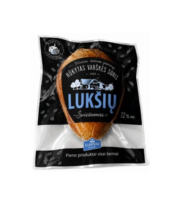 Luksiu-Pienine-Luksiu-Smoked-Curd-Cheese-with-Garlic-230gN1 Luksiu Pienine - Luksiu Smoked Curd Cheese with Garlic 230g