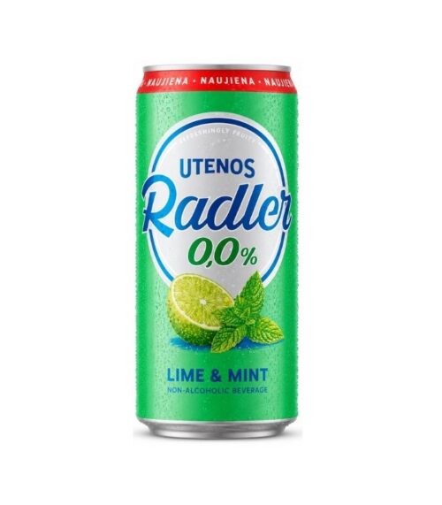 Utenos-Radler-Lime-Mint-Flavour-Drink-0.0-0.5l-CanN1 Utenos - Radler Lime Mint Flavour Drink 0.0% 0.5l Can